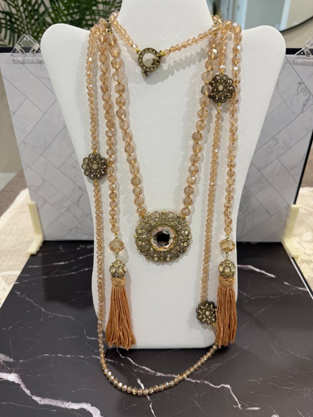 HEIDI DAUS "HOW SUITE IT IS" 3-STRAND NECKLACE | GOLDEN | NWOT